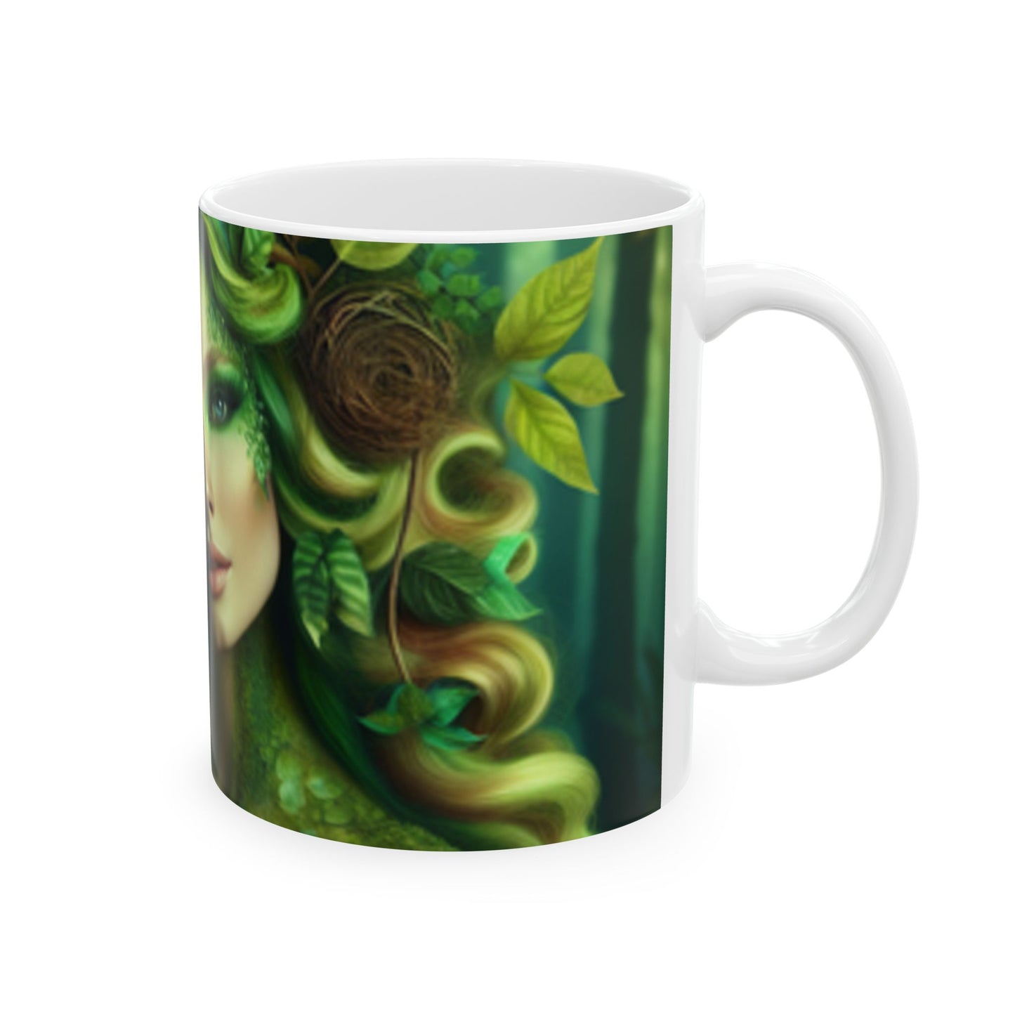 Handcrafted Ceramic Cup of the Foliage Goddess Ceramic Mug, 11oz