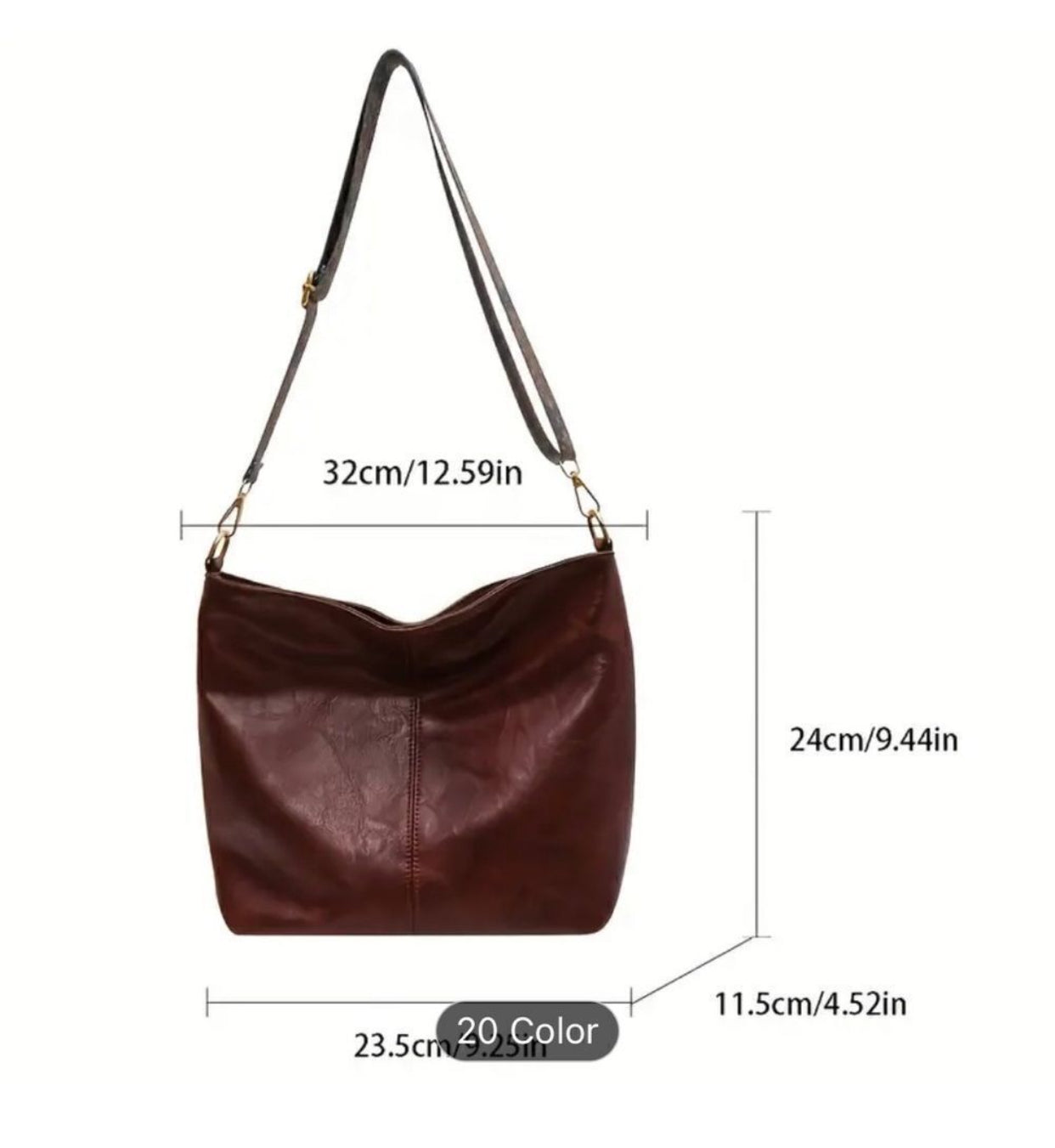 NEW Cross body peacock Strap Hobo Shoulder Bag dark faux leather purse bag work