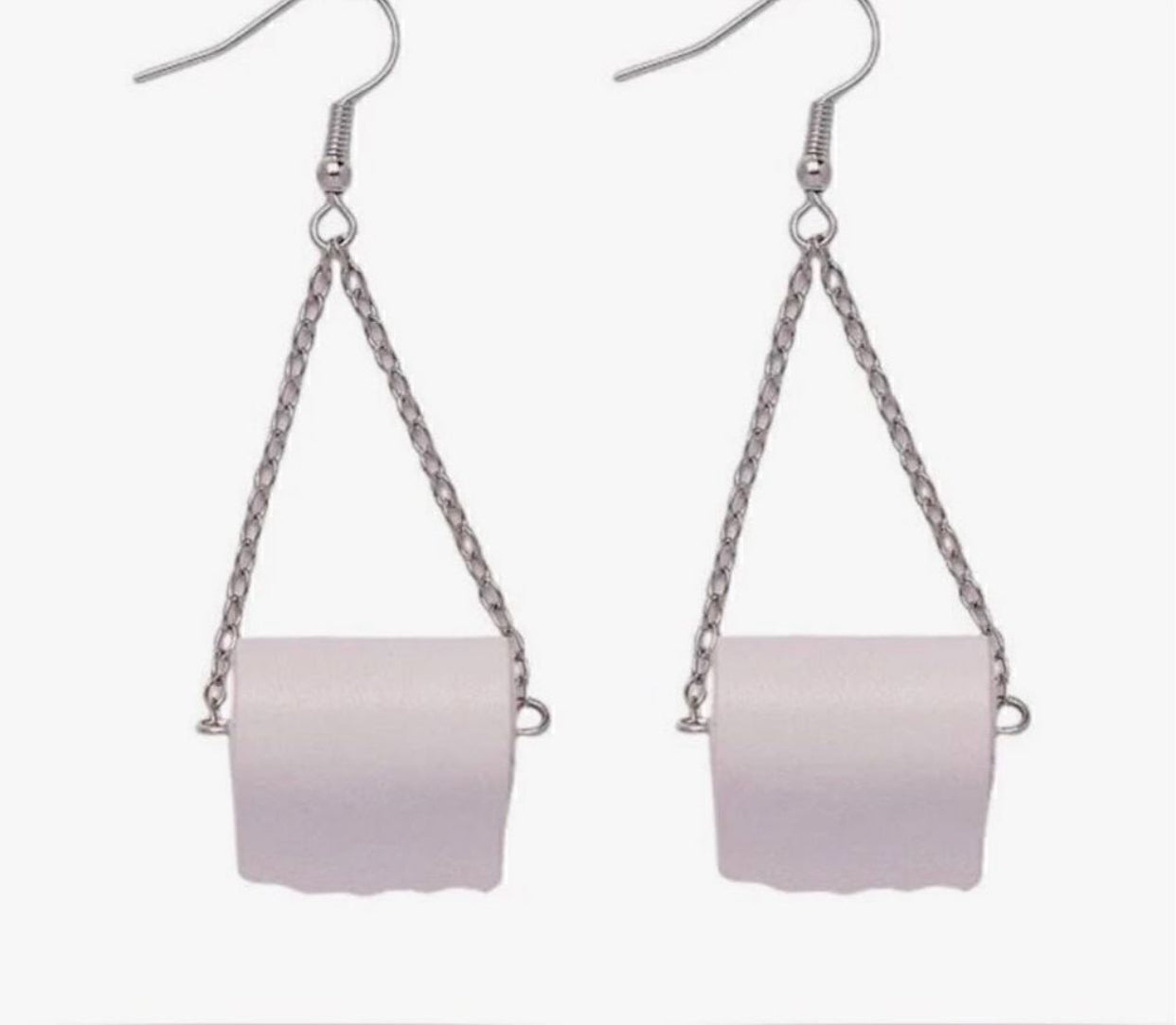 Creative Novelty Realistic Toilet Paper Roll Dangle Earrings humor Gag gift