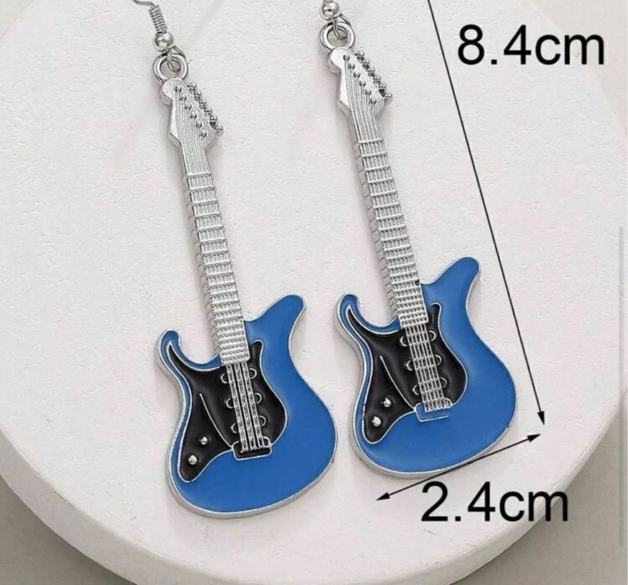 Zinc Alloy Guitar Design Drop Earrings