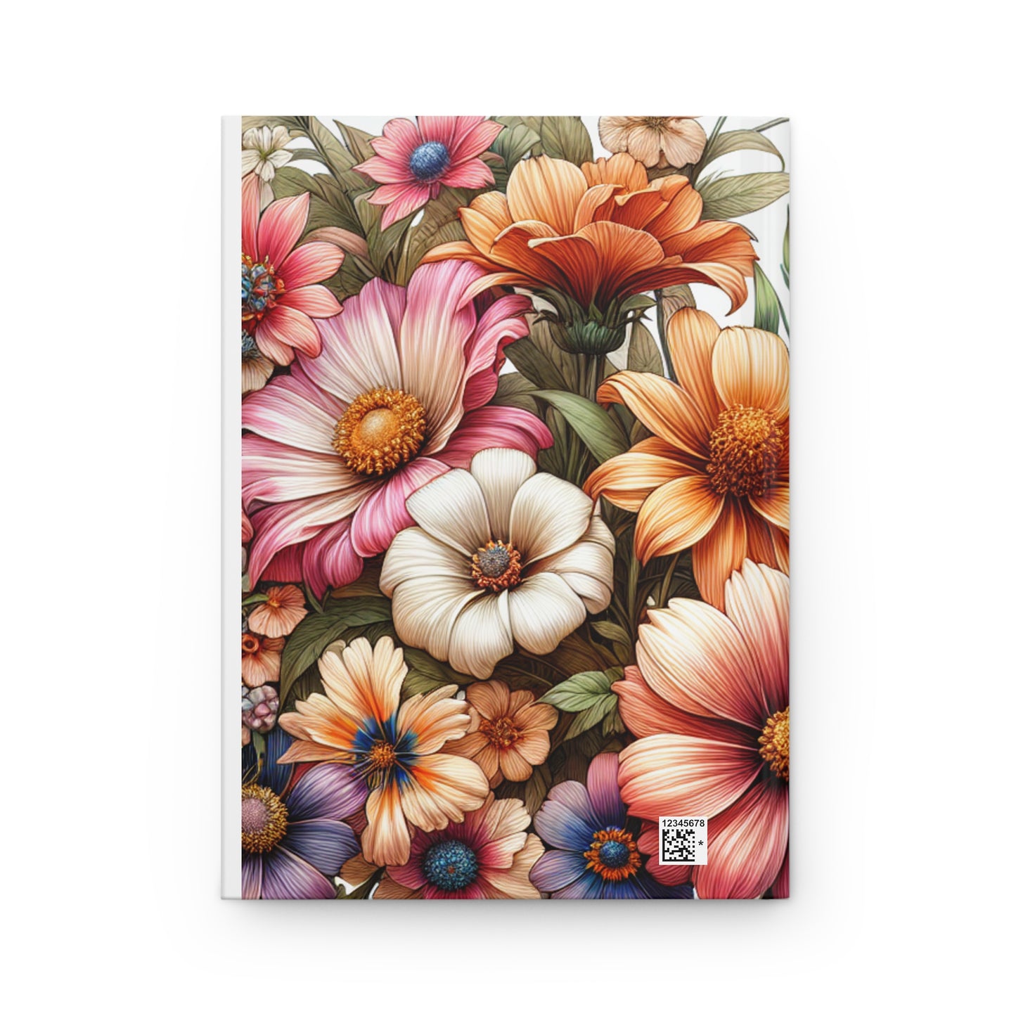 Hardcover Journal Matte Bright Vivid Floral design Gift Plant Enthusiasts