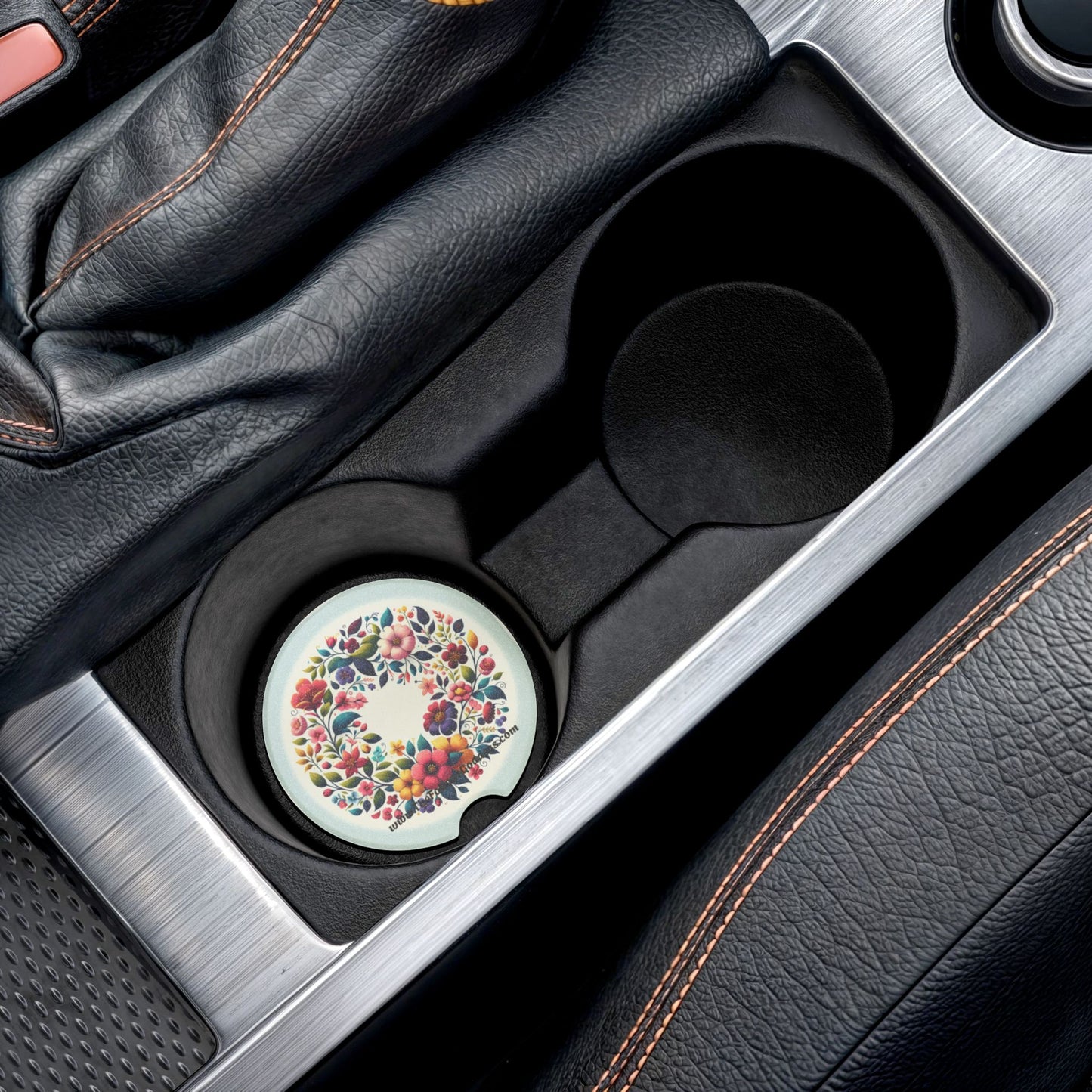 Soapstone Car Coaster Floral