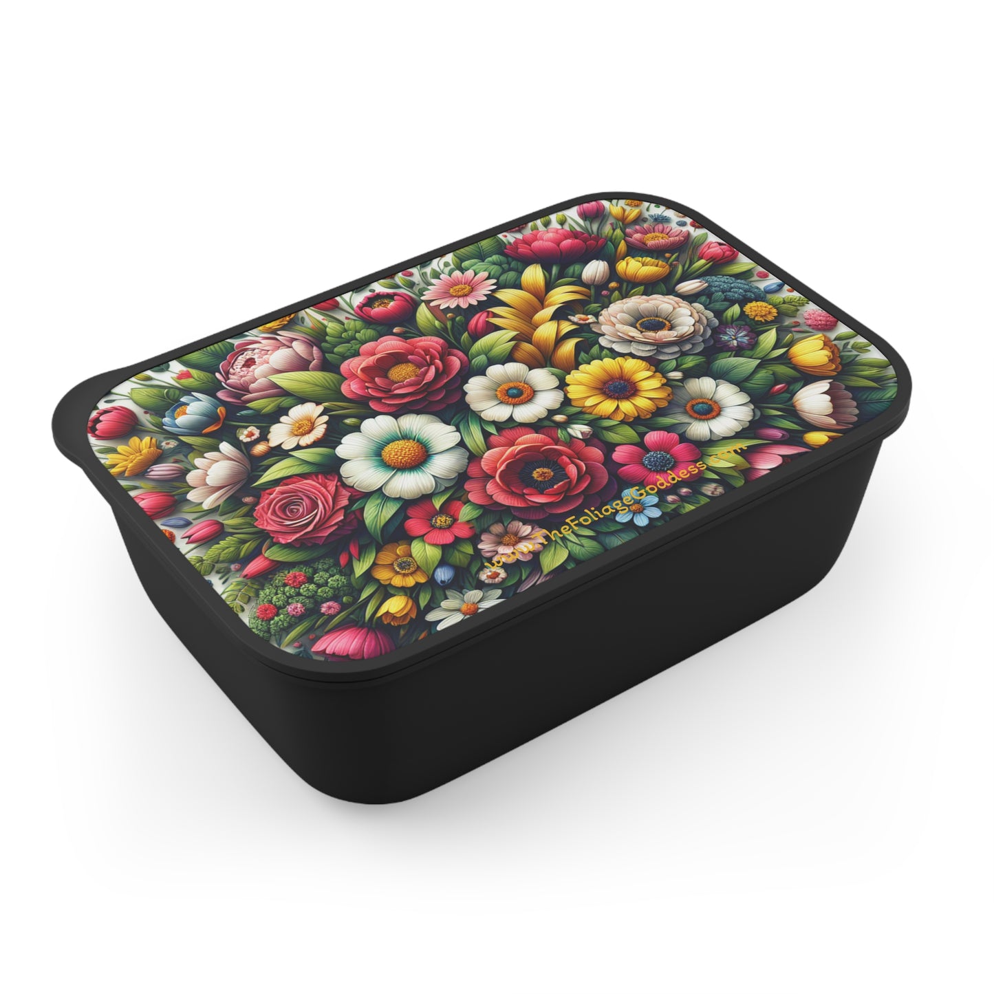 Floral PLA Bento Box with Utensils - Perfect for Meal Prep and Lunch on the Go