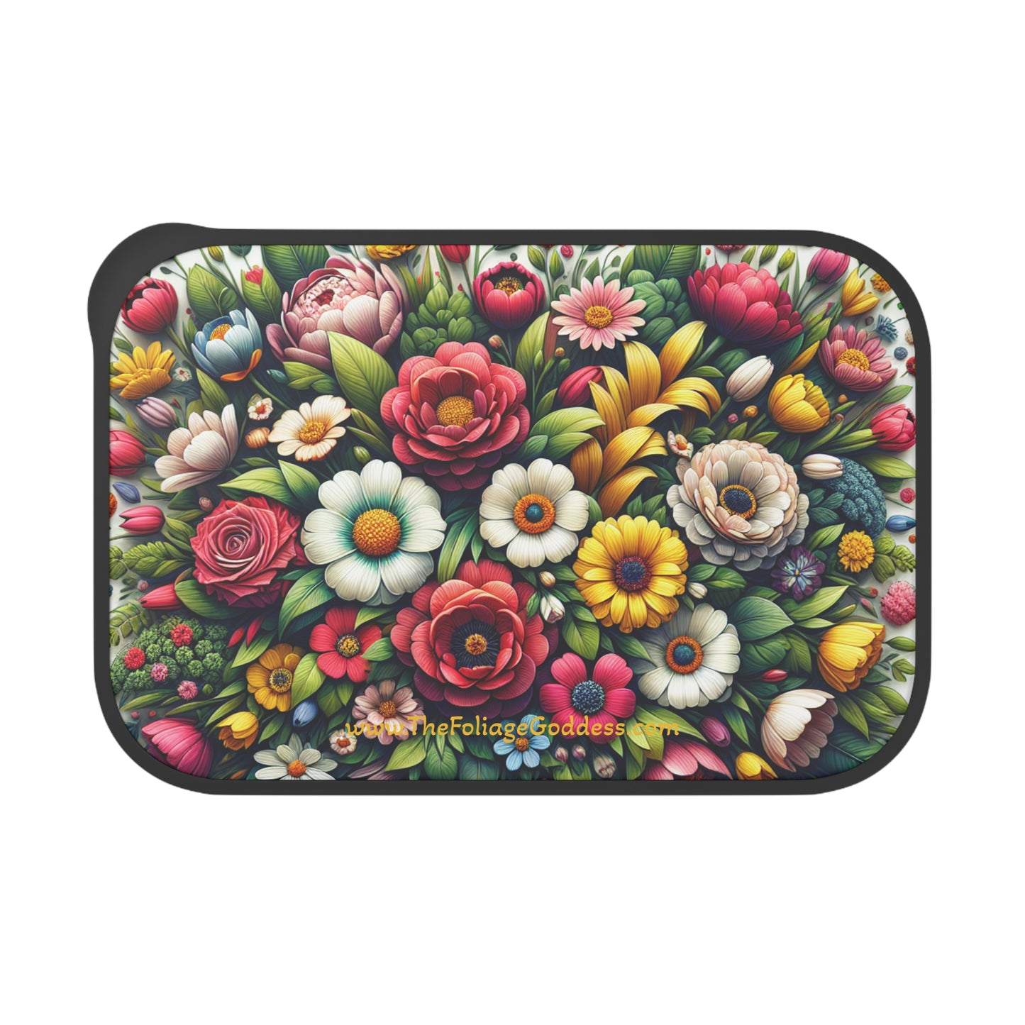 Floral PLA Bento Box with Utensils - Perfect for Meal Prep and Lunch on the Go