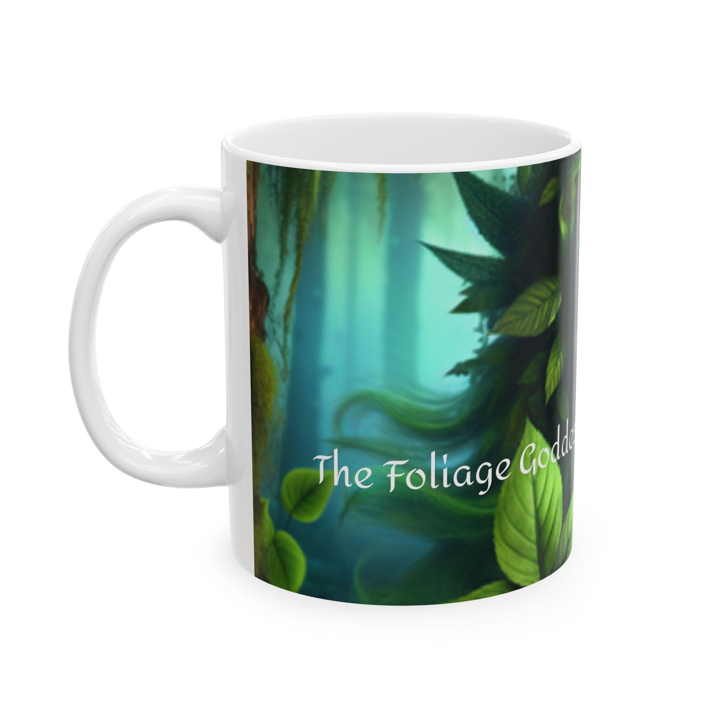 Handcrafted Ceramic Cup of the Foliage Goddess Ceramic Mug, 11oz