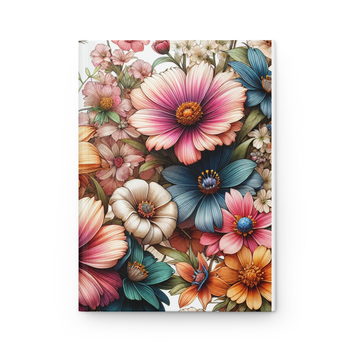Hardcover Journal Matte Bright Vivid Floral design Gift Plant Enthusiasts