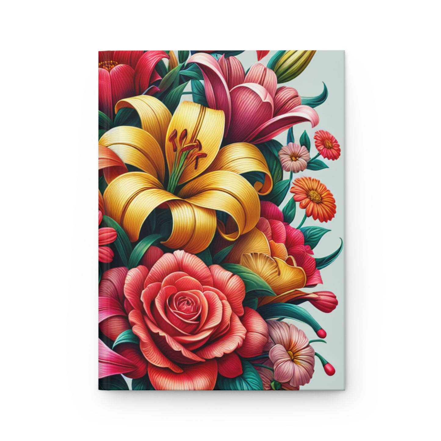 Floral Hardcover Journal - Vibrant Flower Design for Creative Writing