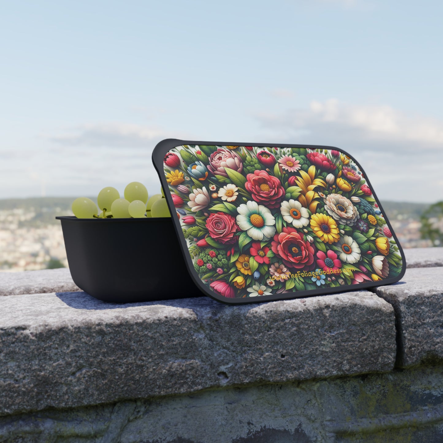 Floral PLA Bento Box with Utensils - Perfect for Meal Prep and Lunch on the Go