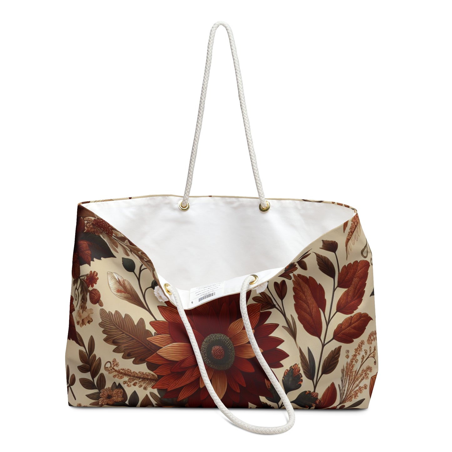Rust Colored Floral Weekender Tote