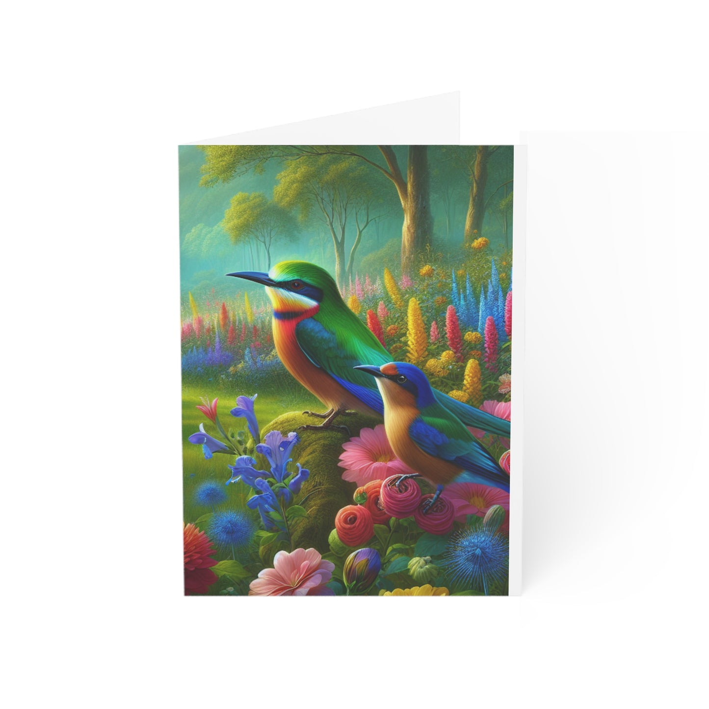 Floral Bird Greeting Cards (1, 10, 30, and 50pcs) Blank inside