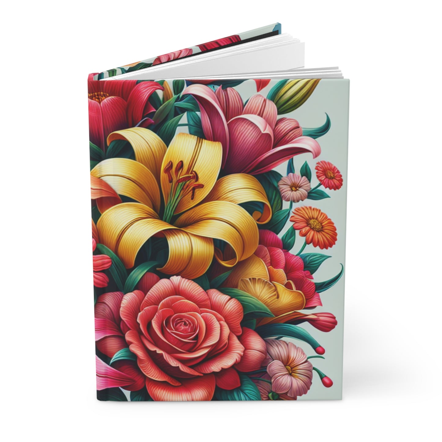 Floral Hardcover Journal - Vibrant Flower Design for Creative Writing