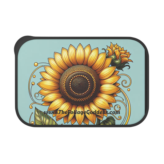 Sunflower Design Bento Box with Utensils - Eco-Friendly Meal Prep Container