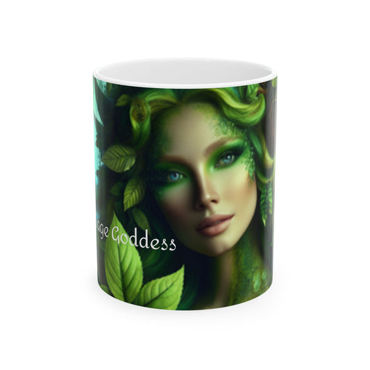 Handcrafted Ceramic Cup of the Foliage Goddess Ceramic Mug, 11oz