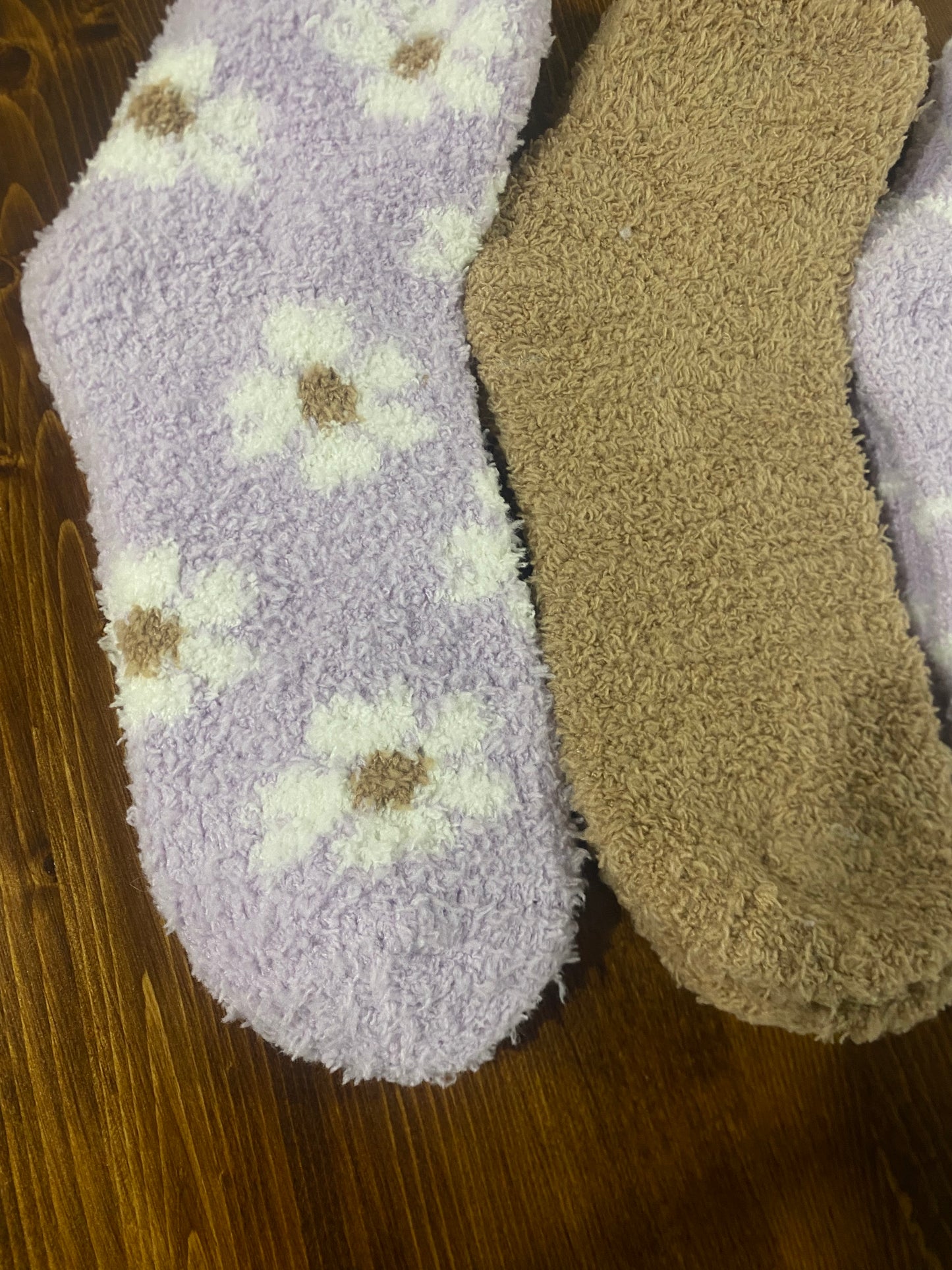 Set of 3 Fuzzy Warm Cozy Socks & random foot spa treat
