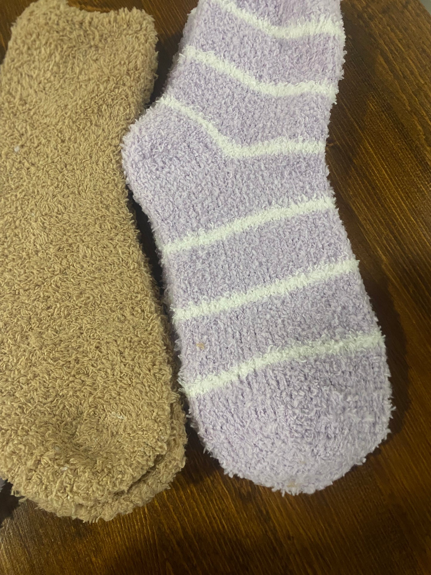 Set of 3 Fuzzy Warm Cozy Socks & random foot spa treat