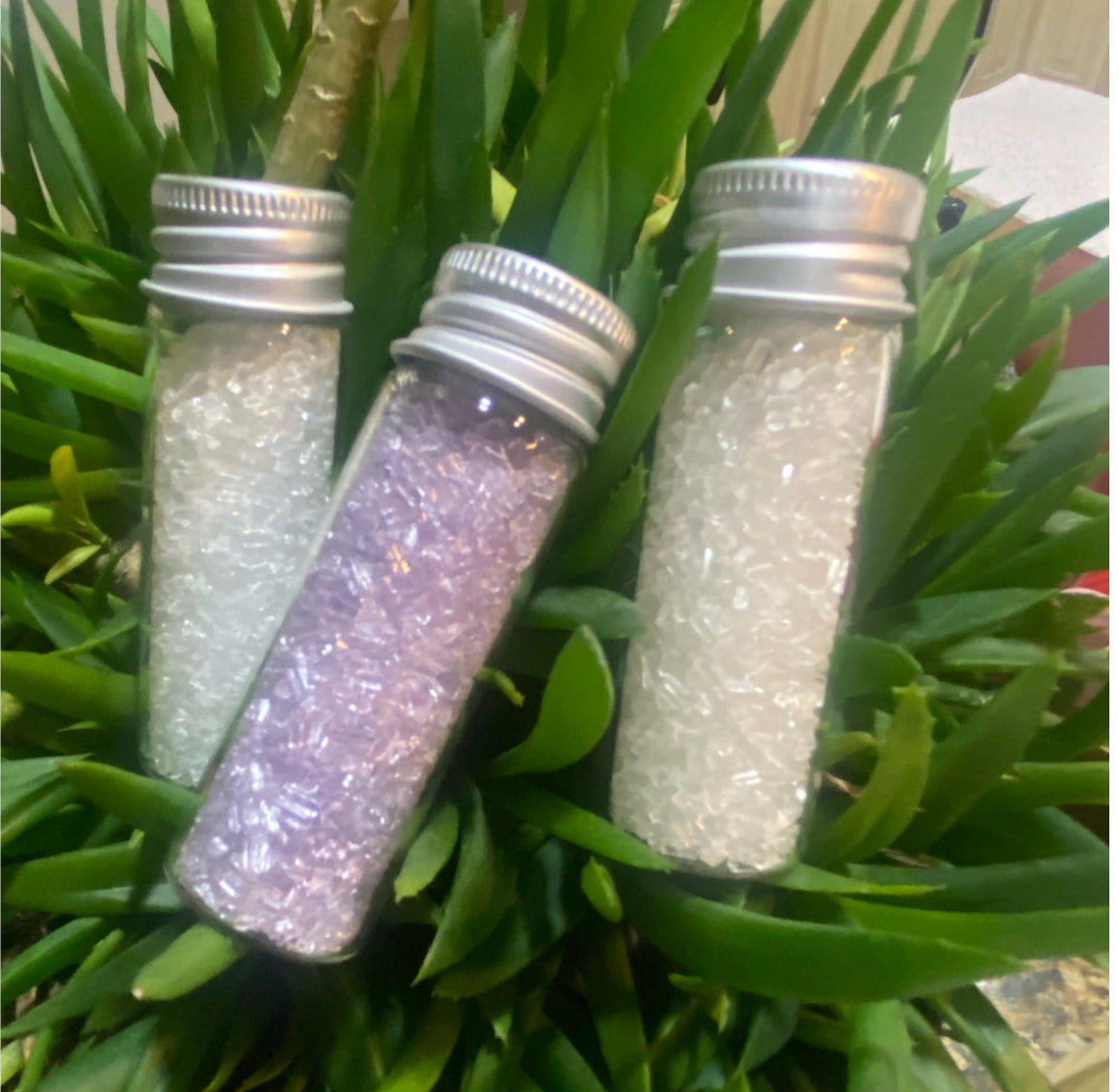 Sample pack: Cozy Botanical Bath Salt Trio Spa Gift Set for Relaxation • Floral Bath Salts •