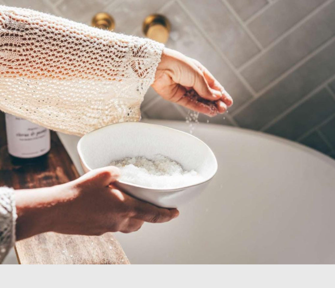 Sample pack: Cozy Botanical Bath Salt Trio Spa Gift Set for Relaxation • Floral Bath Salts •