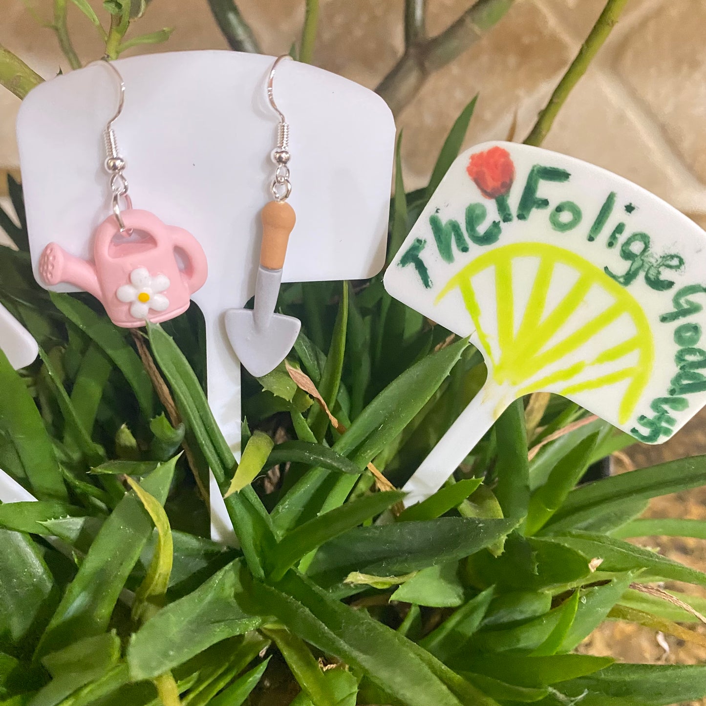 Gardening Tools Dangle Earrings | Plant Enthusiast's Cute Watering Can & Shovel Design – Quirky Fashion Accessories for Women
