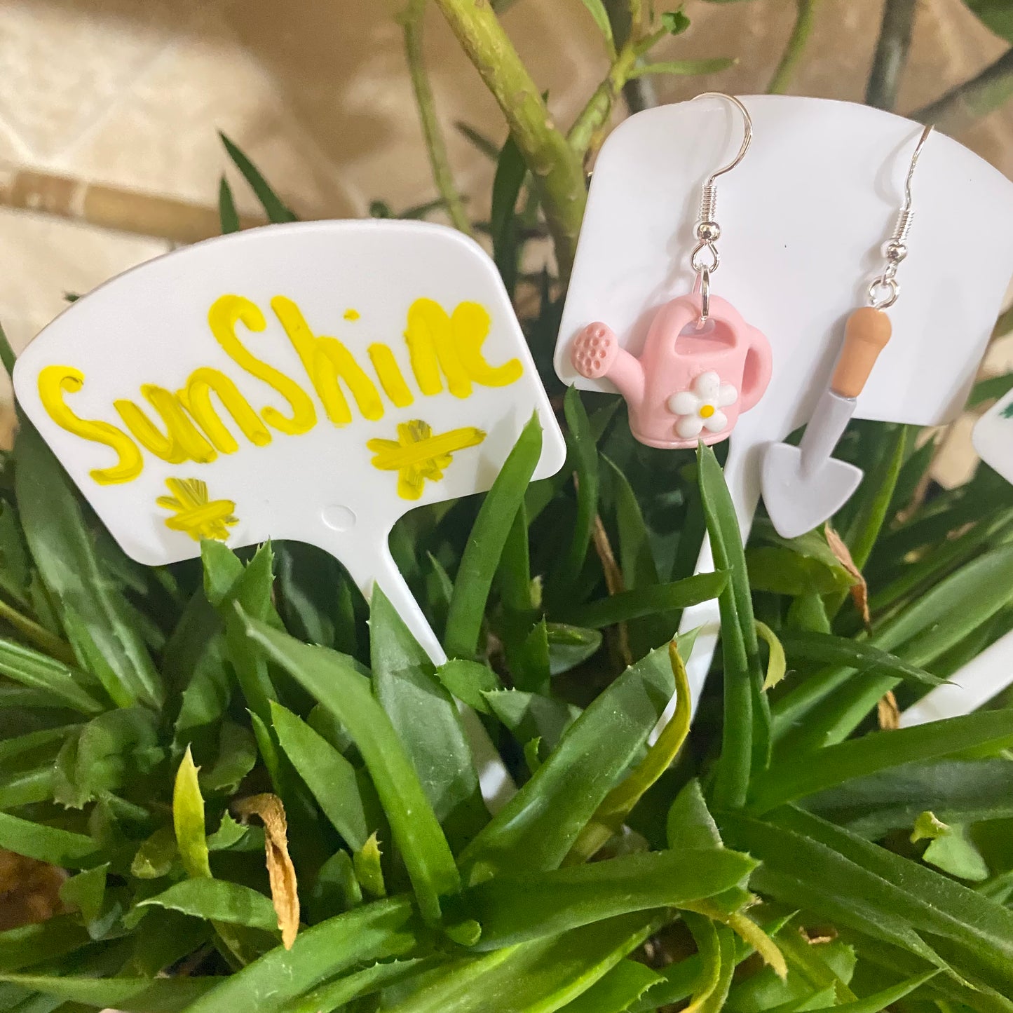 Gardening Tools Dangle Earrings | Plant Enthusiast's Cute Watering Can & Shovel Design – Quirky Fashion Accessories for Women