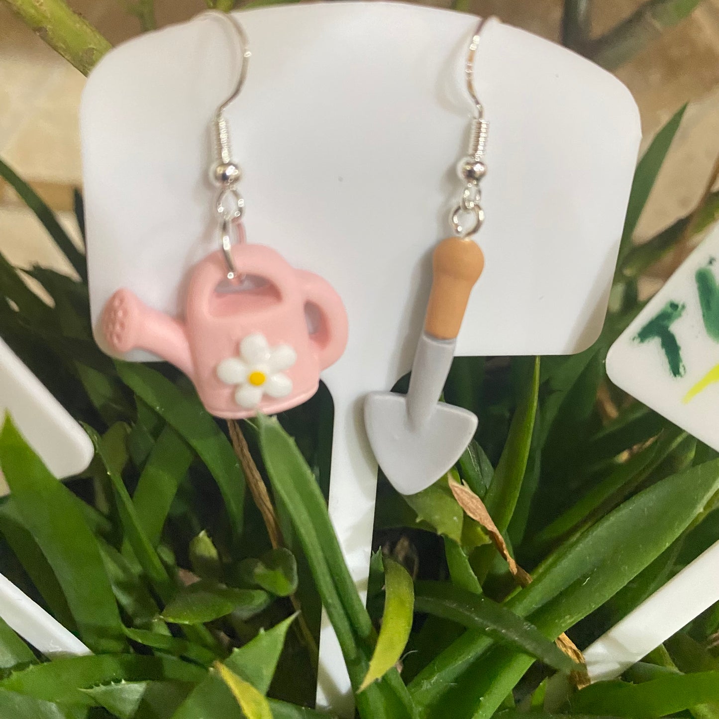 Gardening Tools Dangle Earrings | Plant Enthusiast's Cute Watering Can & Shovel Design – Quirky Fashion Accessories for Women