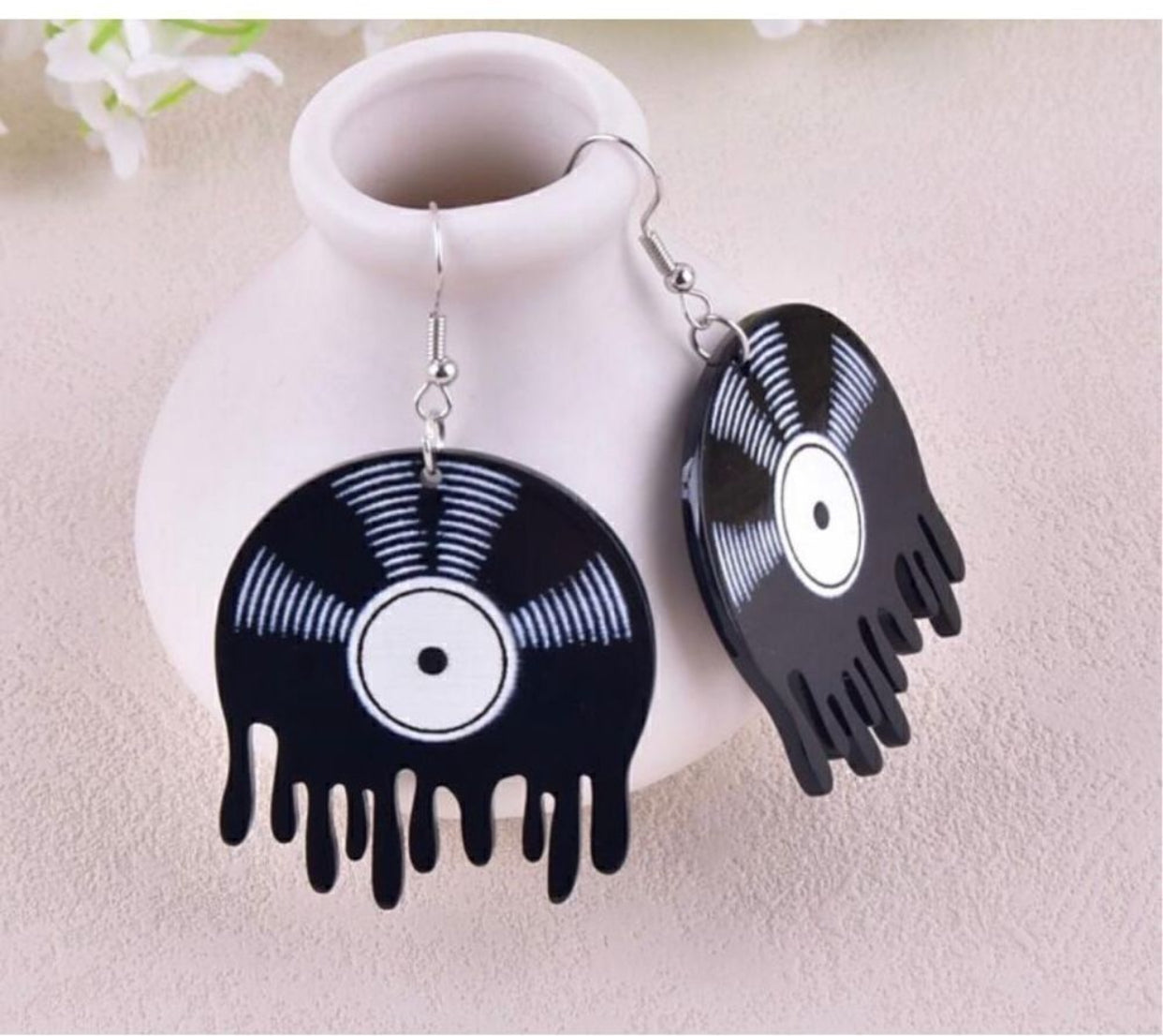Music Record Dangle Earrings Acrylic Drop Earrings Drop your Record Spin