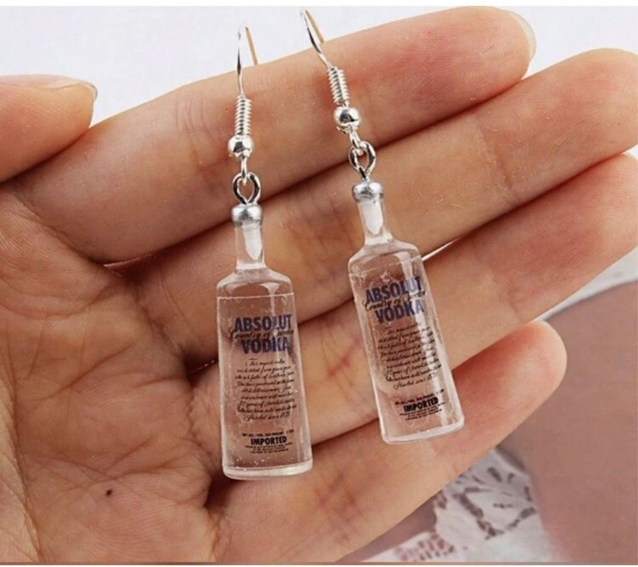 Vodka Earrings Liquor Funny Novel Jewelry Accessories Fashion Gift Dangling Part