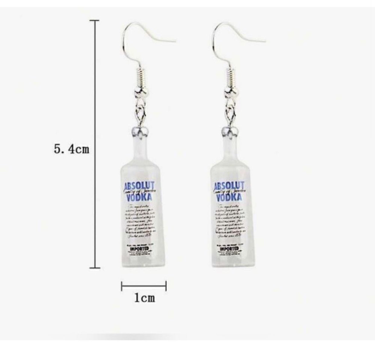 Vodka Earrings Liquor Funny Novel Jewelry Accessories Fashion Gift Dangling Part