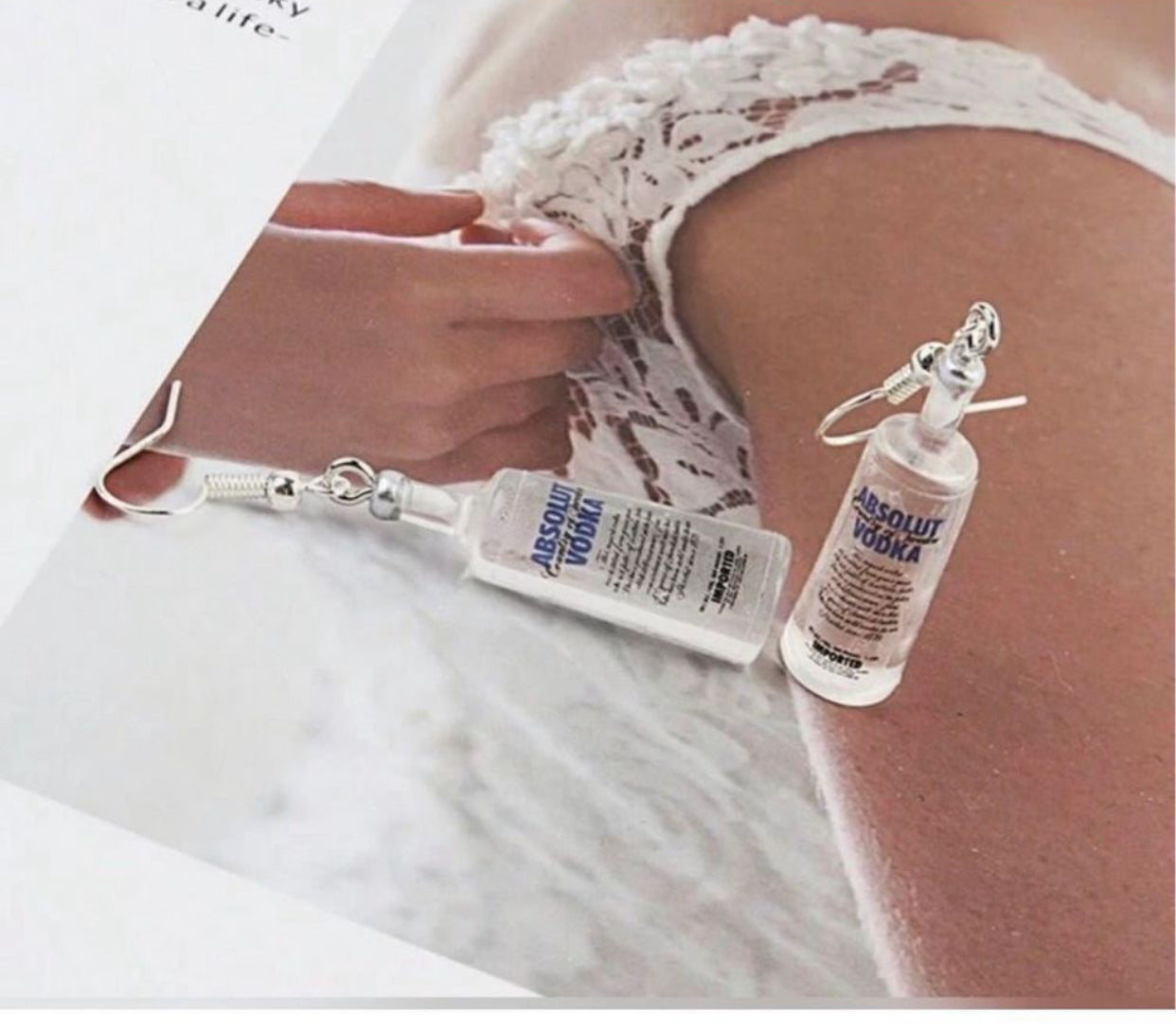 Vodka Earrings Liquor Funny Novel Jewelry Accessories Fashion Gift Dangling Part