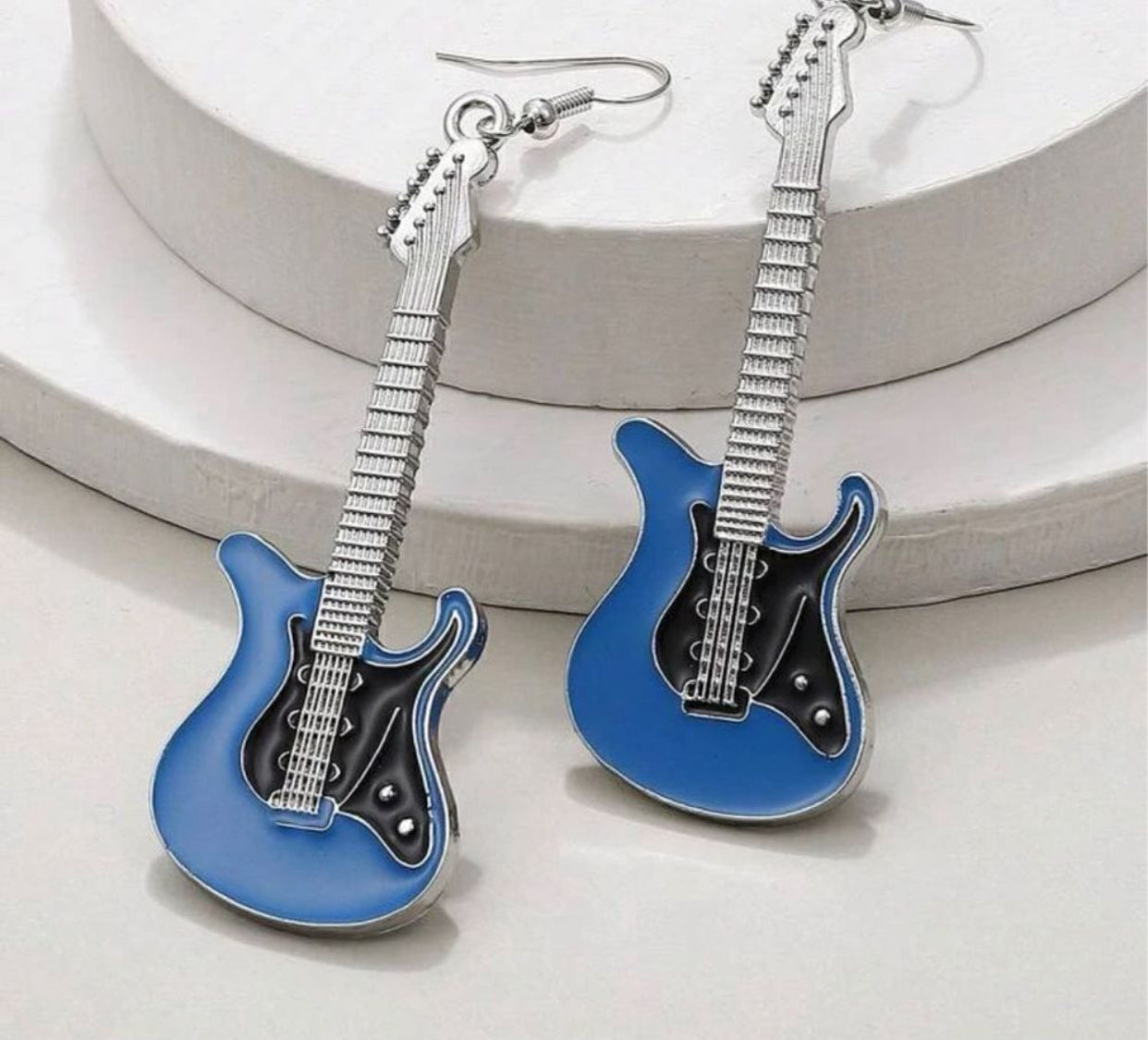 Zinc Alloy Guitar Design Drop Earrings