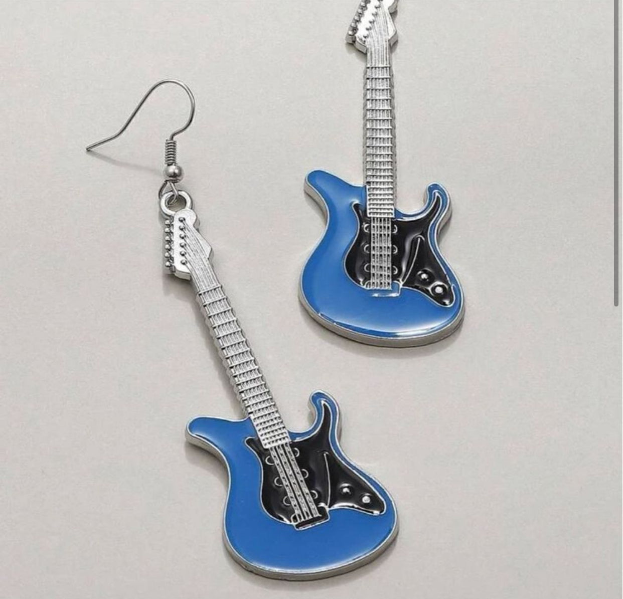 Zinc Alloy Guitar Design Drop Earrings