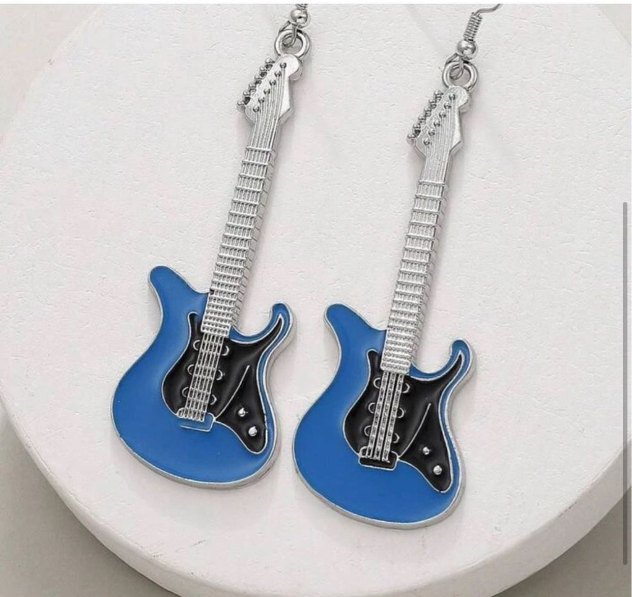 Zinc Alloy Guitar Design Drop Earrings