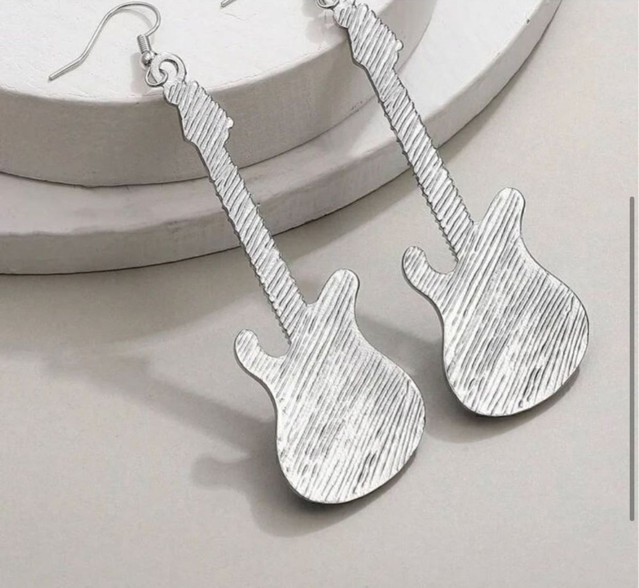 Zinc Alloy Guitar Design Drop Earrings