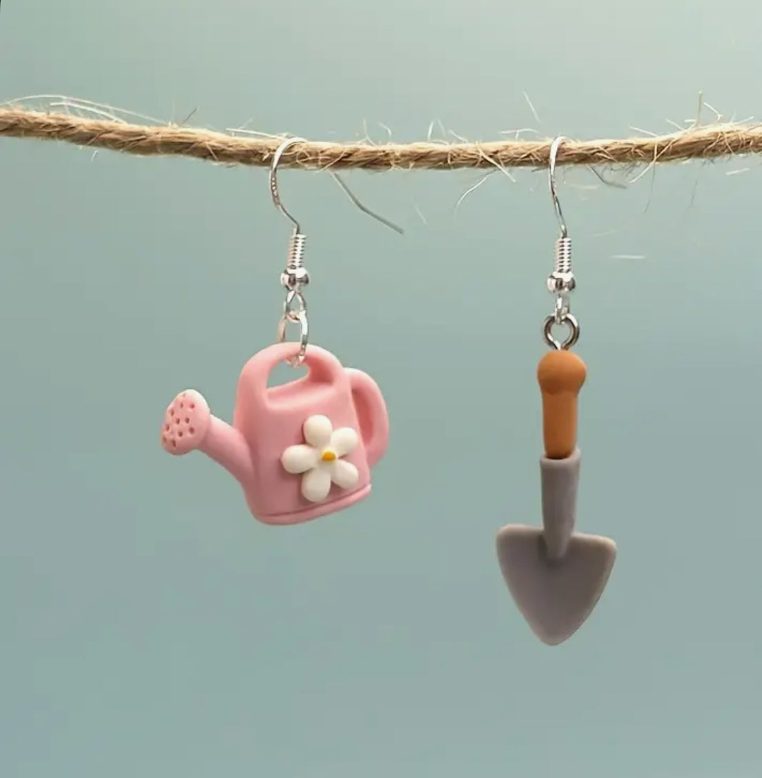 Gardening Tools Dangle Earrings | Plant Enthusiast's Cute Watering Can & Shovel Design – Quirky Fashion Accessories for Women