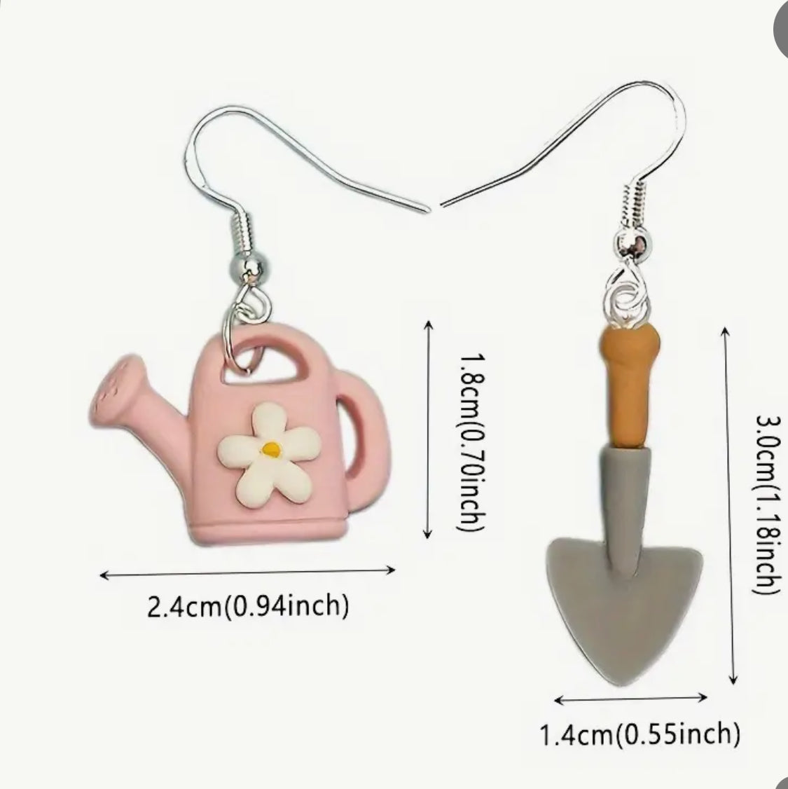 Gardening Tools Dangle Earrings | Plant Enthusiast's Cute Watering Can & Shovel Design – Quirky Fashion Accessories for Women