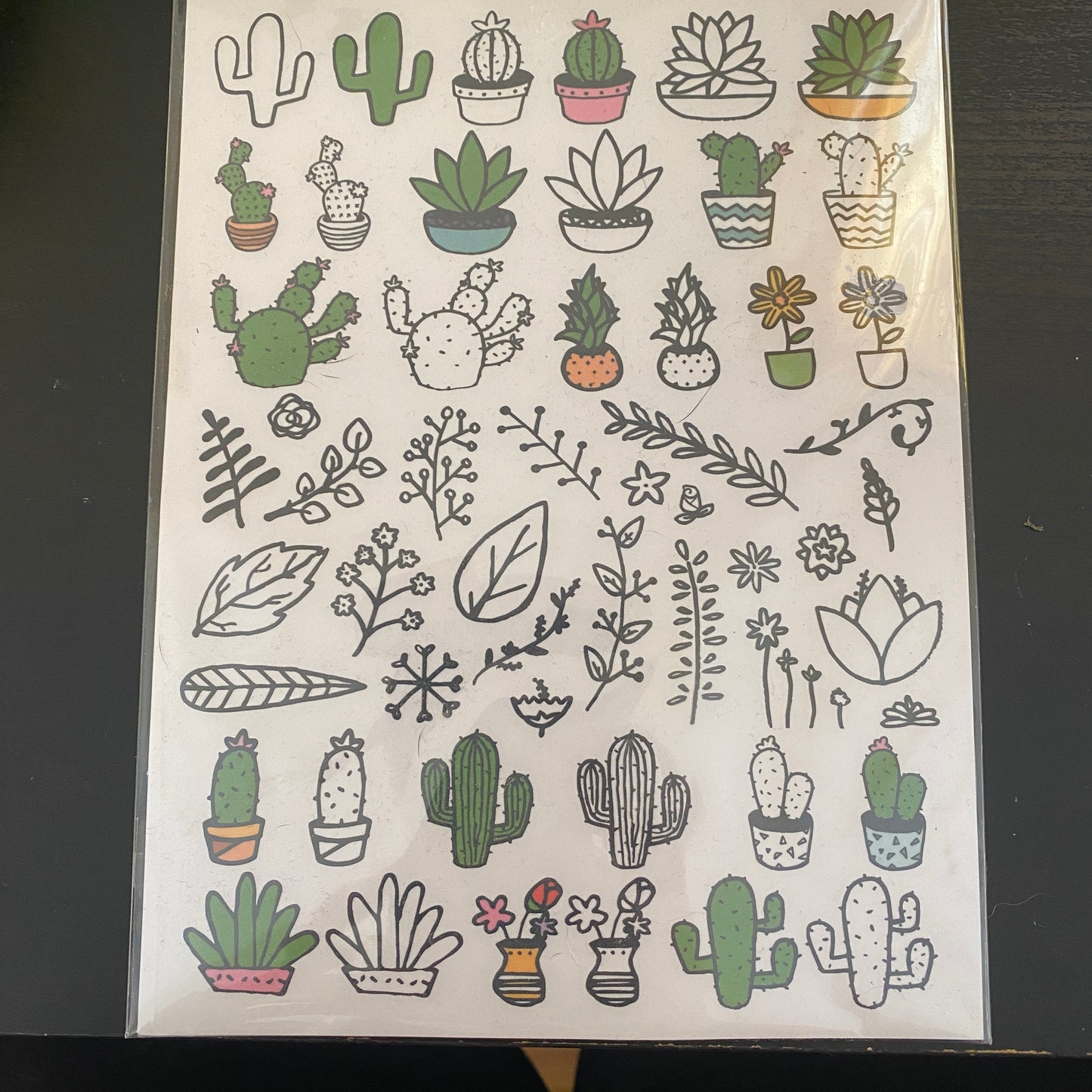 Transfer Type stickers 45+ Cactus Leaves Succulents foliage