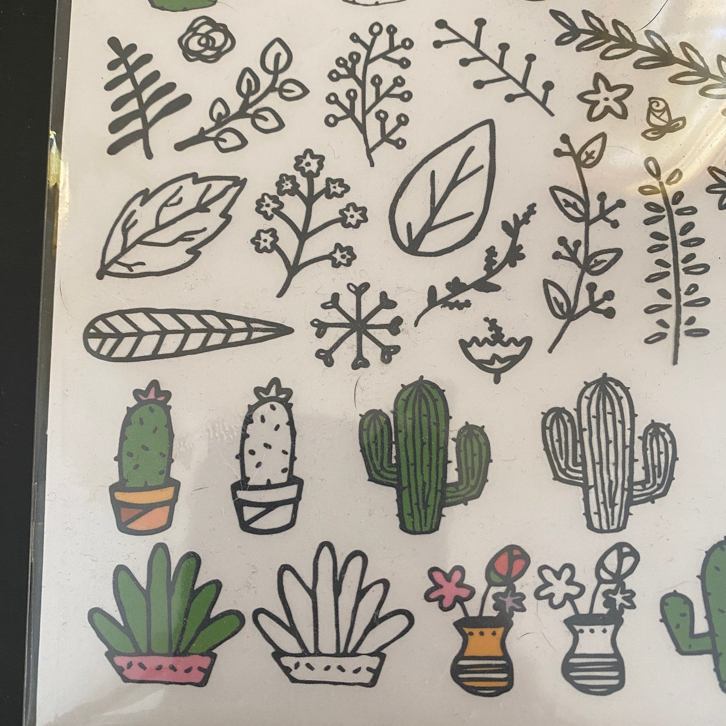 Transfer Type stickers 45+ Cactus Leaves Succulents foliage