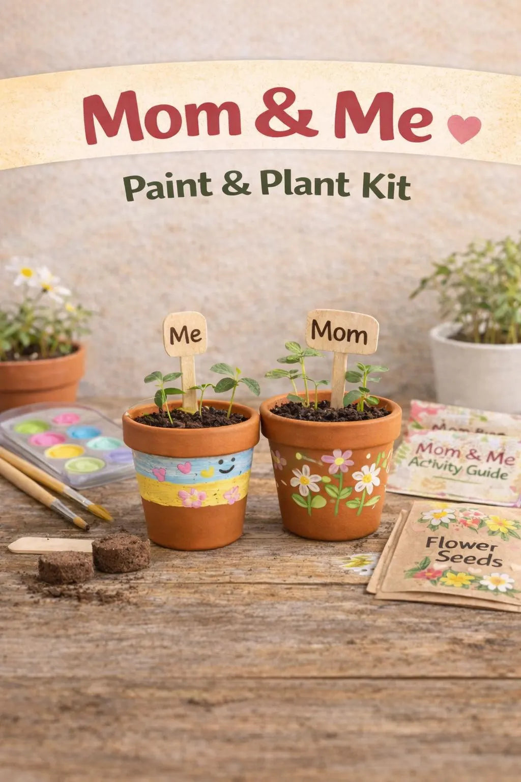 Mom and Me Paint and Plant Kit, Summer Stem Activity, DIY planting, Kids Gardening Activity, Homeschooling