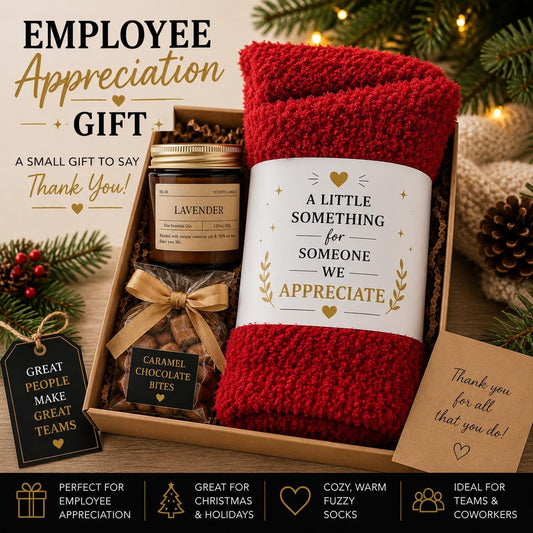 Employee Appreciation Gift, Corporate Christmas Gift, Staff Holiday Gift, Coworker Gift, Employee Christmas Gift, Fuzzy Socks Gift