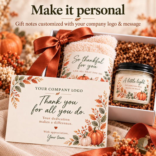 Corporate Thank You Gift Box, Customer Appreciation, Employee Gifts, Cozy Socks and Candle