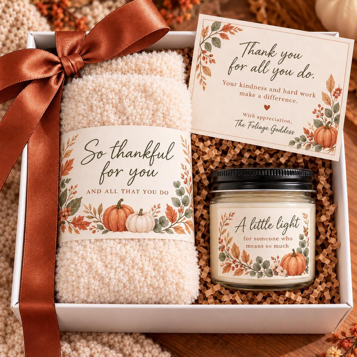 Corporate Thank You Gift Box, Customer Appreciation, Employee Gifts, Cozy Socks and Candle