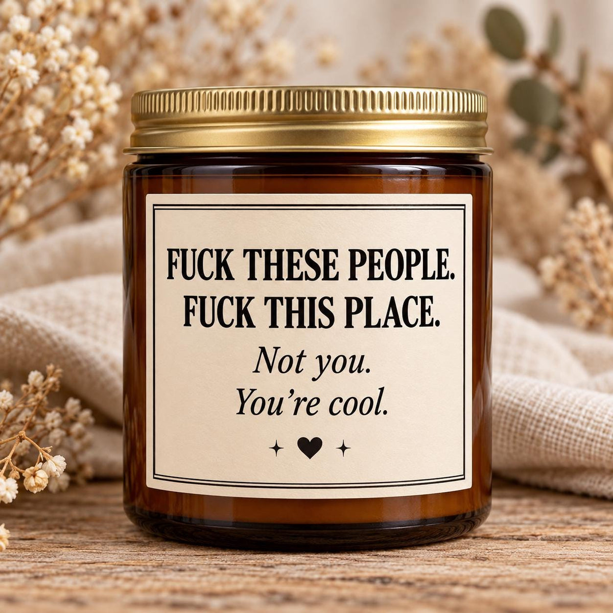 Funny Coworker Candle, Work Bestie Gift, Sarcastic Office Humor, Amber Jar Candle