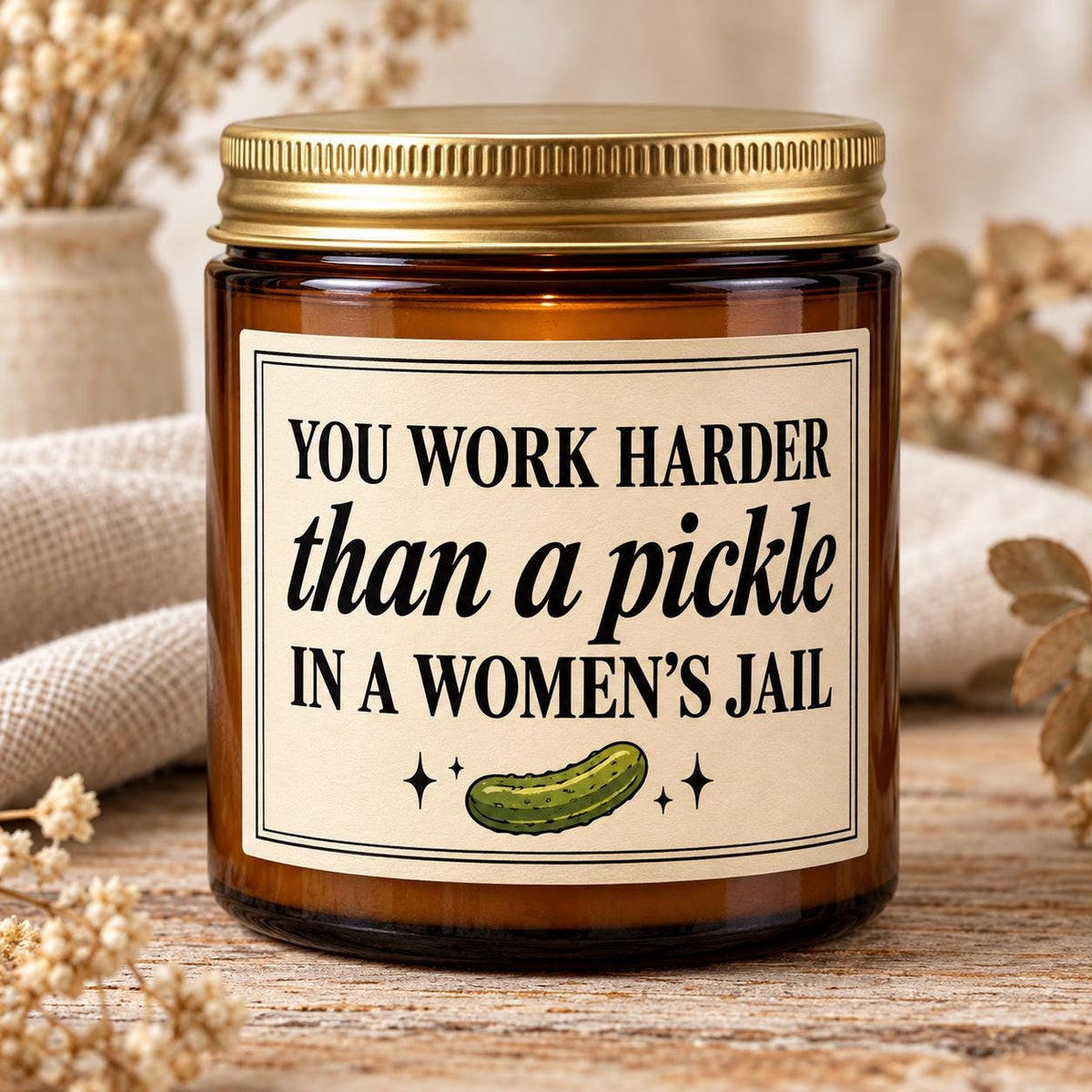 Funny Coworker Candle, Work Bestie Gift, Sarcastic Office Humor, Amber Jar Candle