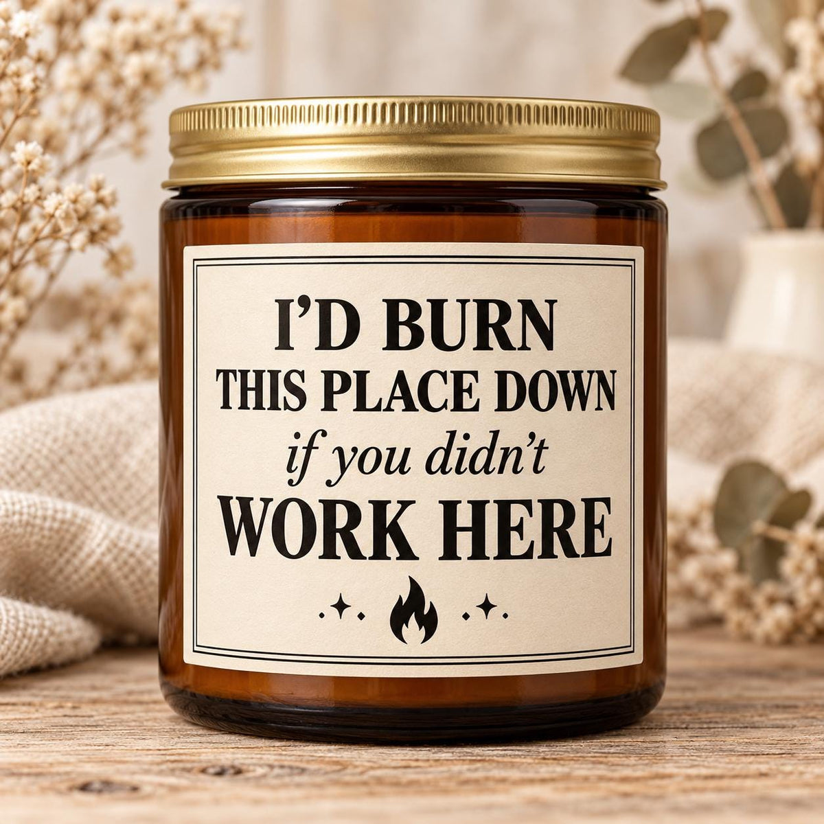 Funny Coworker Candle, Work Bestie Gift, Sarcastic Office Humor, Amber Jar Candle