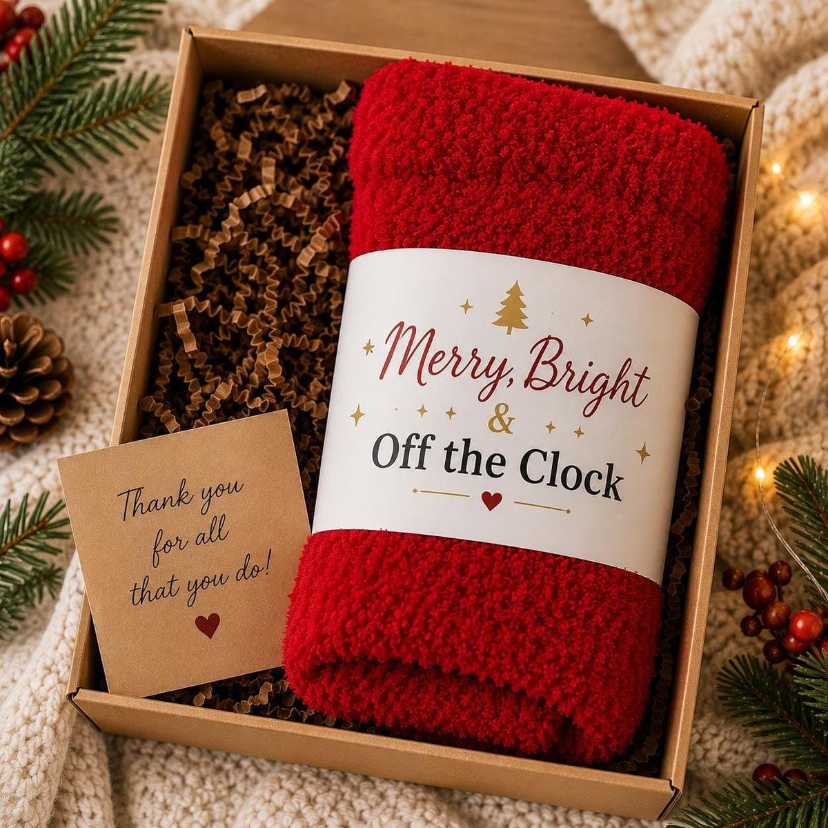 Employee Appreciation Gift, Corporate Christmas Gift, Staff Holiday Gift, Coworker Gift, Employee Christmas Gift, Fuzzy Socks Gift