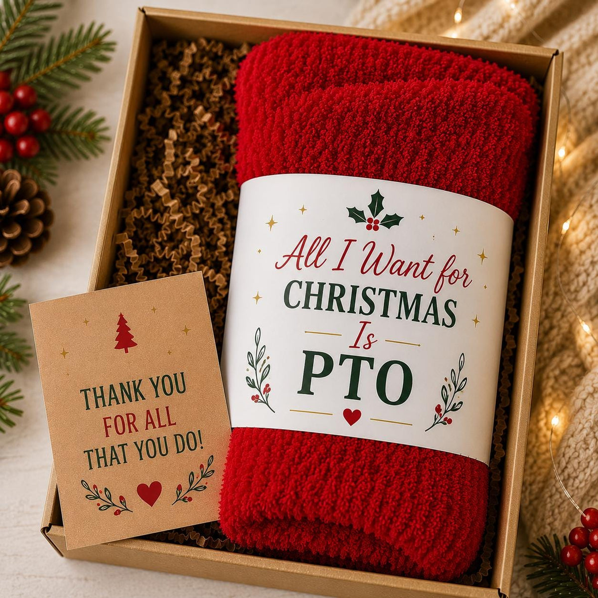 Employee Appreciation Gift, Corporate Christmas Gift, Staff Holiday Gift, Coworker Gift, Employee Christmas Gift, Fuzzy Socks Gift