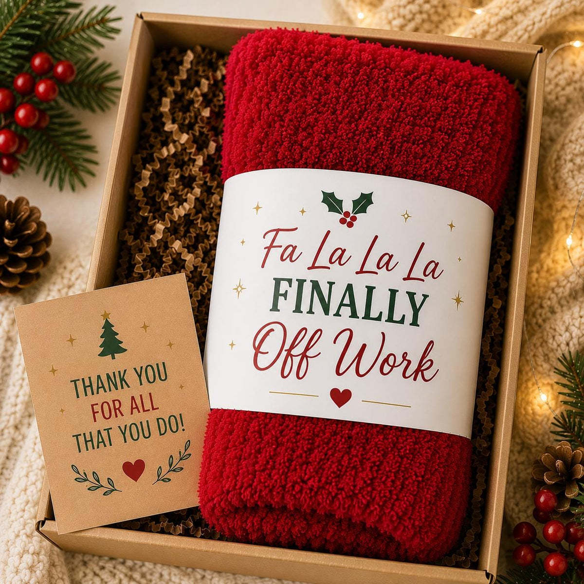 Employee Appreciation Gift, Corporate Christmas Gift, Staff Holiday Gift, Coworker Gift, Employee Christmas Gift, Fuzzy Socks Gift